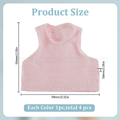 4 Stück ärmelloses T-Shirt mit Stoffpuppe in zwei Farben&nbsp;DIY-GO0002-47