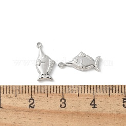 304ステンレススチールチャーム  魚のチャーム  変色防止  ステンレス鋼色  13.5x6.5x2mm  穴：1.2mm&nbsp;STAS-Z122-36P