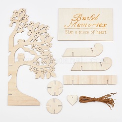 Carte de résistance d'arbre à souhaits de mariage en bois 3d&nbsp;DIY-WH0184-29
