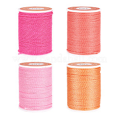 4 rollo de cordón de poliéster encerado redondo de 4 colores&nbsp;YC-TA0001-27A