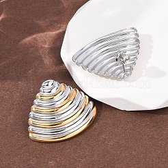 Серьги-гвоздики в форме двухцветной ракушки из нержавеющей стали 304.&nbsp;LS-EJEW-H176-01GP