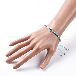 Pulseras de cuentas trenzadas de hilo de nylon ajustable&nbsp;BJEW-JB05157-03