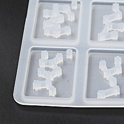 Двенадцать созвездий прямоугольные подвески силиконовые Молды&nbsp;X-DIY-G073-02