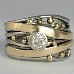 Кольца для женщин из сплава с кристаллами и стразами FS-WG90DB9-04