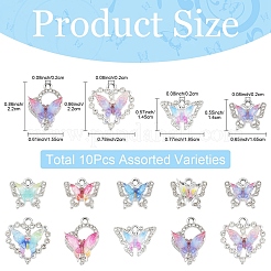 10 шт. 10 стиля из сплава с подвесками со стразами&nbsp;FIND-YW0009-49