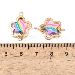 Пластиковая рамка ccb с радужными бусинами из полимерной глины&nbsp;KK-D103-08A-G