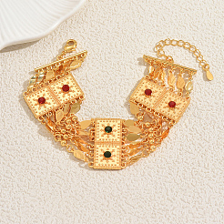 Винтажные многорядные браслеты из сплава с микропаве из кубических цирконий FM7028