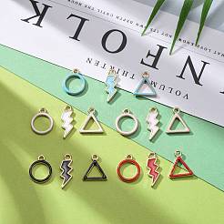 90 pièces 15 styles pendentifs en émail en alliage plaqué or clair&nbsp;ENAM-LS0001-02LG