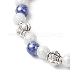 3 шт. двухцветные эластичные браслеты из фарфора и сплава ручной работы для женщин&nbsp;BJEW-JB12472