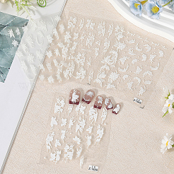 4 шт. 4 стиля с цветочным узором самоклеящиеся наклейки для ногтей для домашних животных&nbsp;MRMJ-SP0001-22