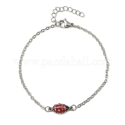 Браслеты из нержавеющей стали 304 с эмалированными звеньями&nbsp;BJEW-K226-17B-P