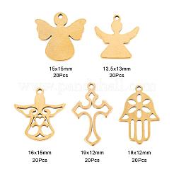 100 шт. 10 стиля 2 цвета подвески из нержавеющей стали 304&nbsp;STAS-LS0001-34