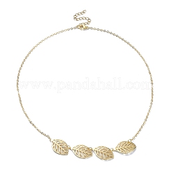 Colliers à pendentif en laiton à feuilles creuses&nbsp;NJEW-TA00135