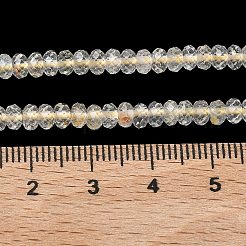 Нити бусин из натурального золота с рутилированным кварцем&nbsp;G-L651-B01-4x2mm