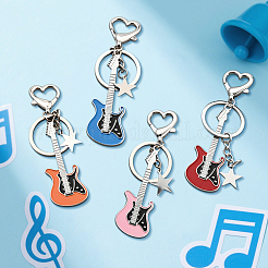 4шт 4 цвета железо с брелоком из сплава&nbsp;KEYC-HY0001-34