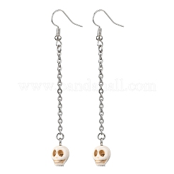 Окрашенные синтетические бирюзовые серьги&nbsp;EJEW-JE06511