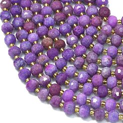 Окрашенные природные белый нефрит бисер пряди G-K389-E56-01