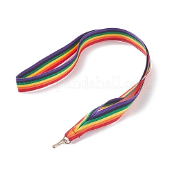 (Распродажа с дефектом: застежка из оксидного железа) Ремешок для визитницы из полиэфирной ленты AJEW-XCP0001-64