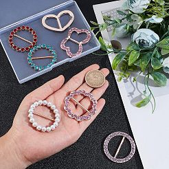 7 шт. пряжки из сплава со стразами в виде цветка JEWB-NB0001-11