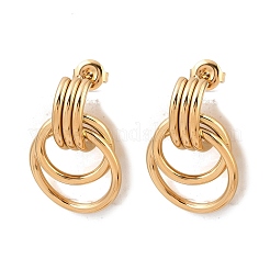 Boucles d'oreilles à tige torsadées en acier inoxydable 304&nbsp;EJEW-P324-06G
