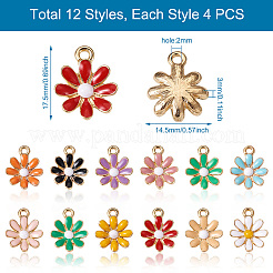 48шт 12 цвета легкие позолоченные подвески из сплава&nbsp;ENAM-CD0001-17