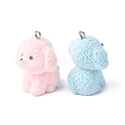 Подвески из непрозрачной флокированной смолы&nbsp;RESI-G122-01