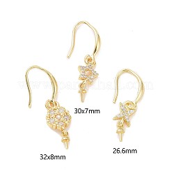 3 пара 3 размера латунных крючков для серег с микропаве KK-ZZ0001-03