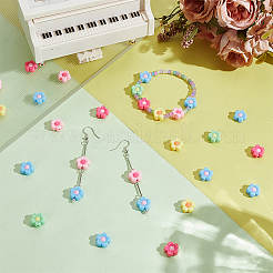 250шт 5 цвета непрозрачные акриловые бусины&nbsp;OACR-PH0004-71