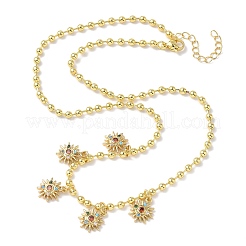 Латунные подвески-солнца с микропаве из кубических цирконий NJEW-G183-02G