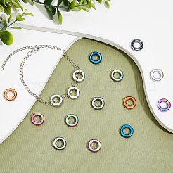 24 шт. 6 цвета вакуумное покрытие PVD немагнитные синтетические гематитовые соединительные кольца G-AR0004-76