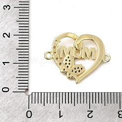 Подвески-шармы с микропаве из прозрачного кубического циркония в форме сердца из латуни&nbsp;KK-CJC0013-14C-G-RS