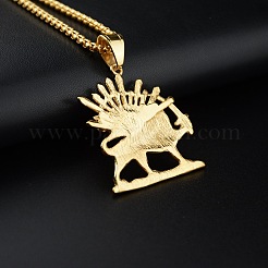 Цепочки-подвески из нержавеющей стали 304 с подвесками в виде льва и солнца&nbsp;FS-WG8084C-02