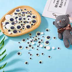 625 шт. 6 стиля светящихся кабошонов из ПВХ с подвижными глазами DIY-TA0006-54