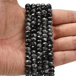 Природные снежинка обсидиан бисер нитей G-Z111-A21