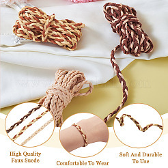 7.5 ярд двухцветного плетеного плоского шнура из искусственной замши&nbsp;LW-TA0001-04