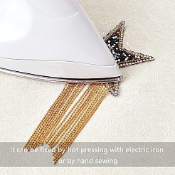 Сверкающий утюг со стразами на заплатках DIY-FG0001-39