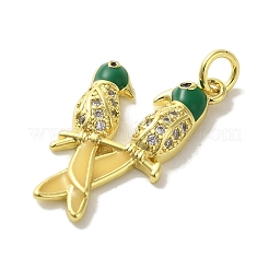 Подвески из латуни с эмалью и микропаве из циркония&nbsp;KK-Z042-17G-01