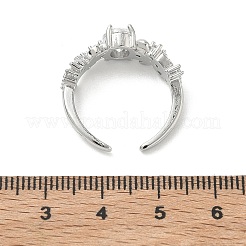 Anneaux ouverts de manchette en laiton à micro-pavé de zircone cubique&nbsp;RJEW-C163-25B-P
