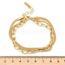 Многослойные браслеты-цепочки из нержавеющей стали 304 BJEW-B134-03G