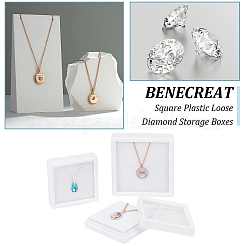 6 шт. 2 стиля квадратных пластиковых коробок для хранения россыпью алмазов CON-BC0007-16