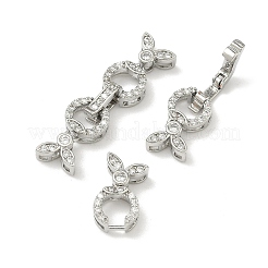 Blattförmige Messing-Mikropavé-Fassung mit klaren Zirkonia-Steinen&nbsp;KK-G557-27P