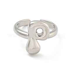 Латунные открытые манжеты с буквами для женщин RJEW-G313-01P-P