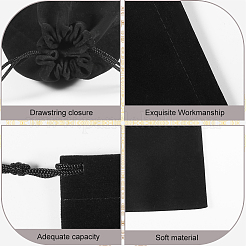Прямоугольные бархатные мешочки на шнурке TP-CN0001-03B-02