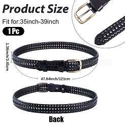 1 плетеный мужской ремень из коровьей кожи&nbsp;AJEW-CL0002-14B