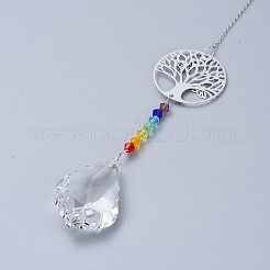 Кристаллы люстра ловцы солнца призмы чакра висит кулон AJEW-I040-20P