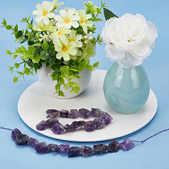 Грубые сырые натуральные аметистовые бисерные пряди G-OC0003-75