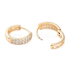 Orecchini a cerchio in ottone con zirconi cubici chiari micro pavè&nbsp;EJEW-S234-04G