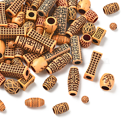 100 шт. 10 стиля акриловые бусины с имитацией дерева&nbsp;SACR-SC0001-52