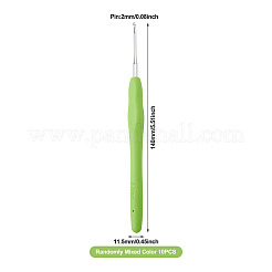 TPRハンドルアルミかぎ針針  ミックスカラー  140x11.5mm  ピン：2mm  10個/セット&nbsp;TOOL-TA0001-13G