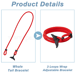 6шт. набор браслетов из хлопка 6 цветов с тремя петлями BJEW-FI0001-66